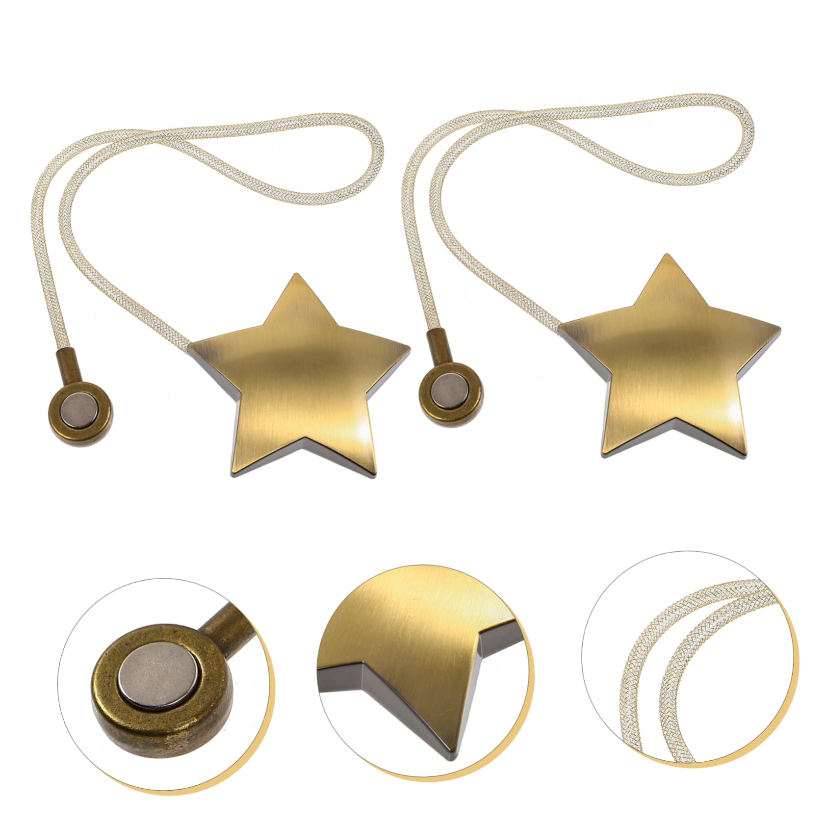 PRETYZOOM 6 Pièces Boucle aimantée pour Rideau Attache de Rideau Boucle de à la Maison e pour Embrasse pour la Maison Sangle de en métal Sangles de x Alliage