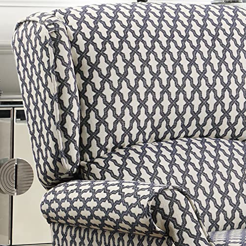 Rosevera Kelly Victoria Padded Push Back Recliner Chair For Living Room And Bedroom, Navy Blue #TOP3