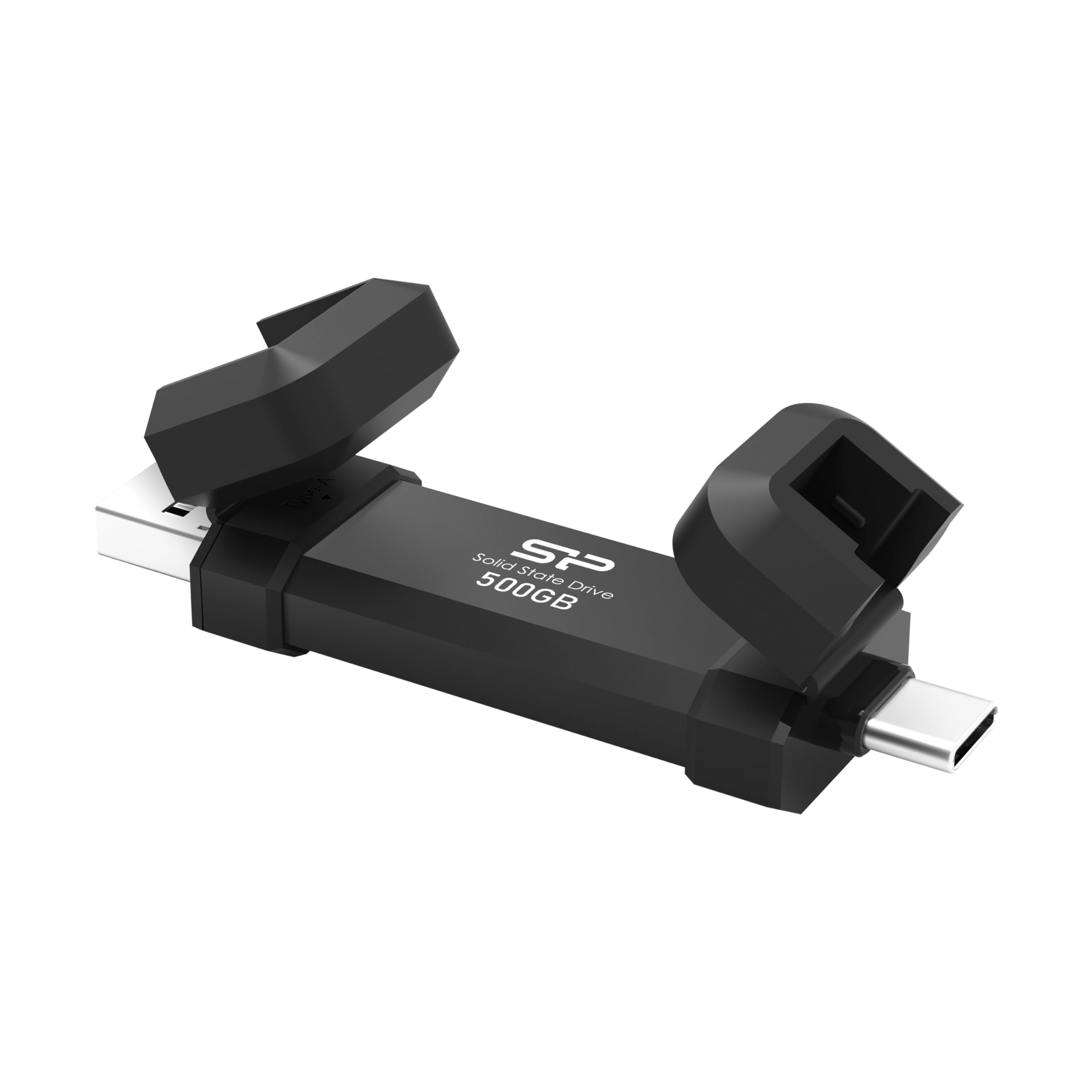 Silicon Power DS72 SSD-SSD-Unità a stato solido, portatile, USB 3.2 Gen 2, Tipo-C/Tipo-A, 500 GB, Nero