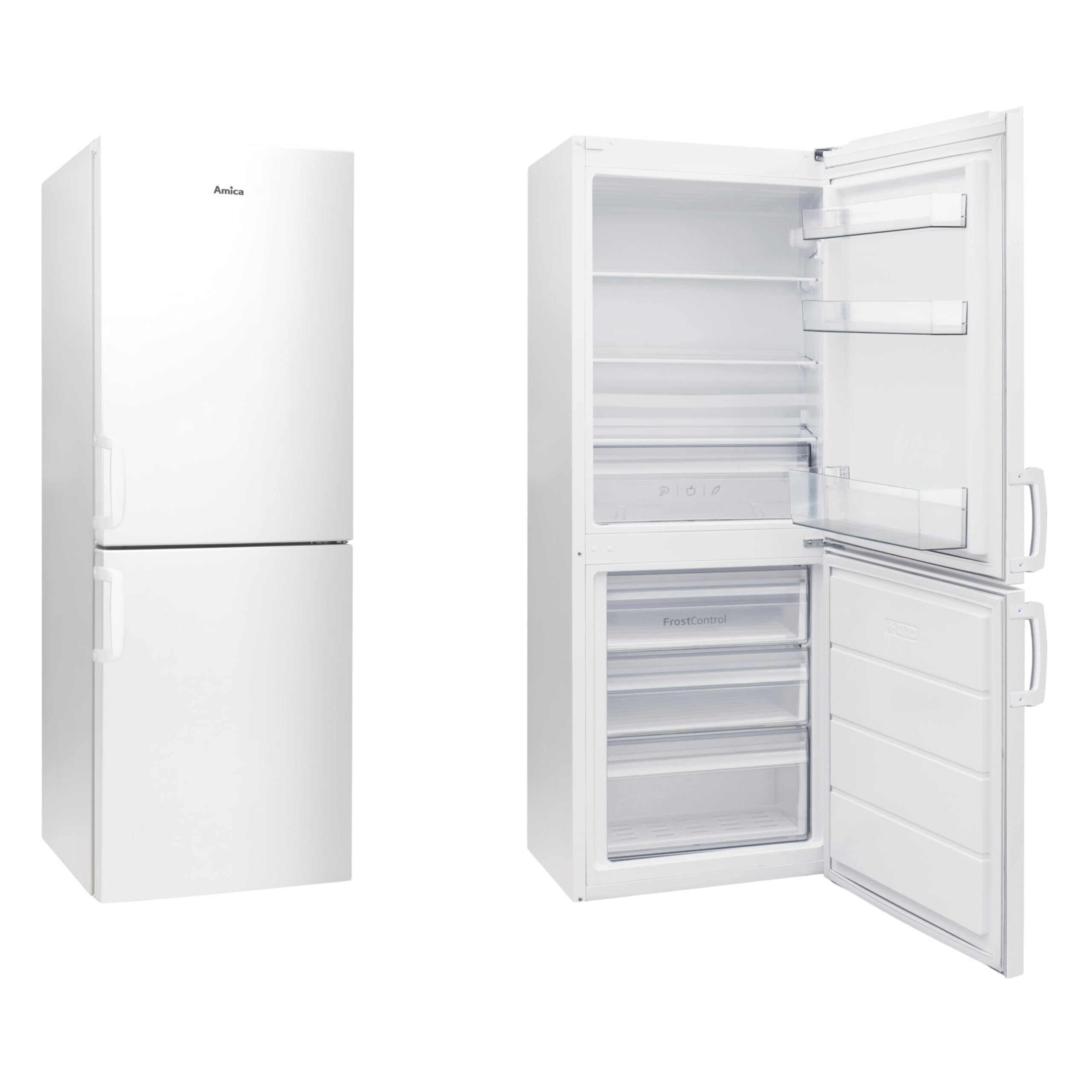 Amica KGCL 385 100 W Kühl-Gefrierkombination, 152 cm Höhe, FrostControl, weiß