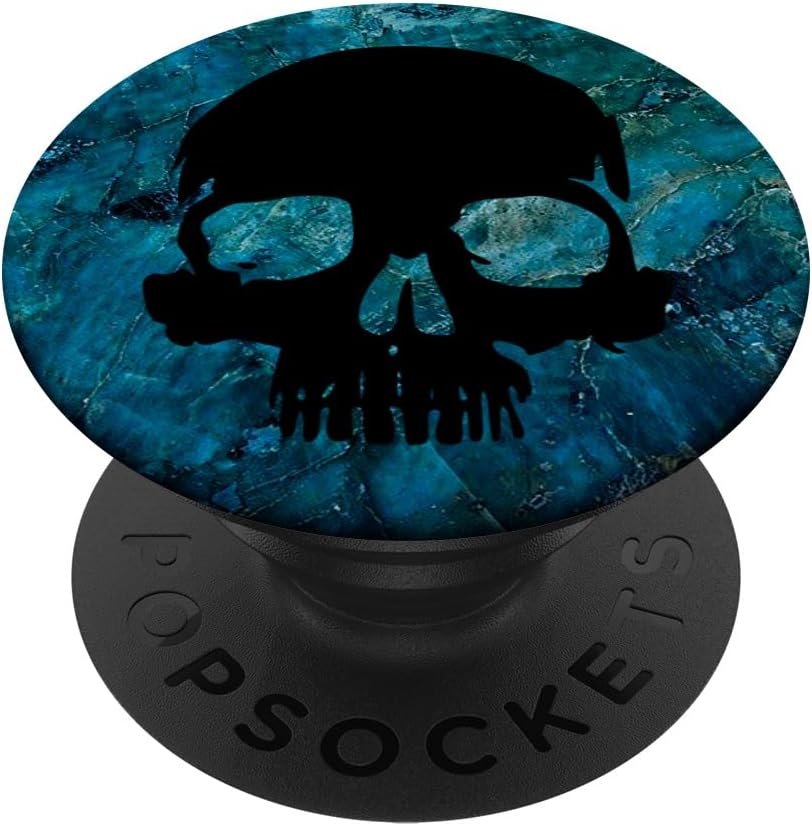 Black Skull - Blue PopSockets Adhesive PopGrip