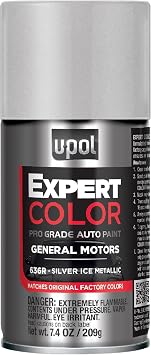 U-POL Expert Color, for General Motors 636R, Automotive Spray Paint, Professional Grade, Easy-to-Use, Silver Ice Metallic