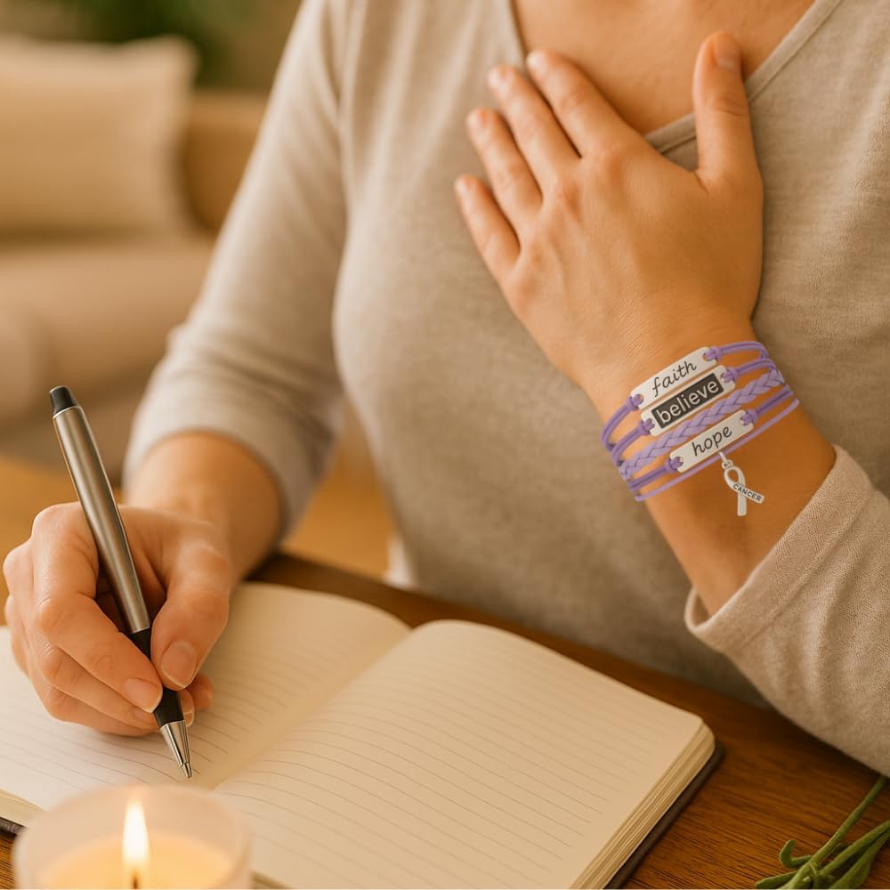 Infinity Collection Cancer Awareness Purple Ribbon Bracelet, Pancreatic Cancer Bracelet, Awareness Bracelet, Survivor Gift for Women - Image 3