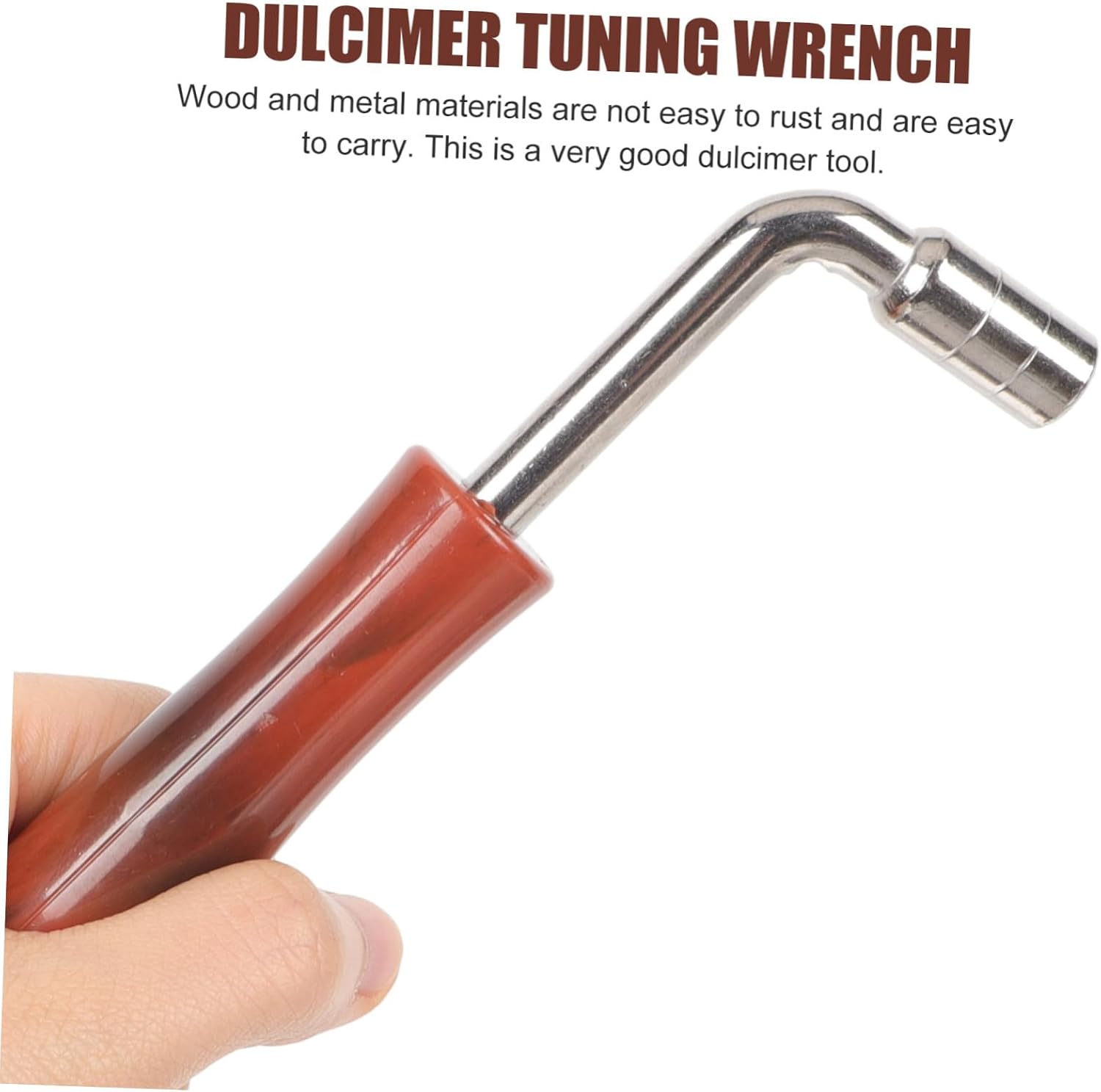 Professional Dulcimer Tuning Wrench with Wood Handle Metal Tone Tuning Tool for Model Instrument Repair and Maintenance
