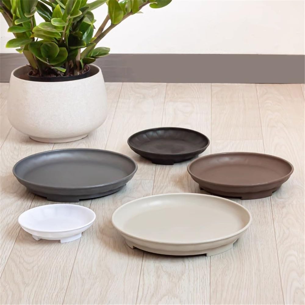 Versatile Vassoi raccogligocce for vasi da Fiori arrotondati Sottovasi for Piante resinose(Bruin,Grande)