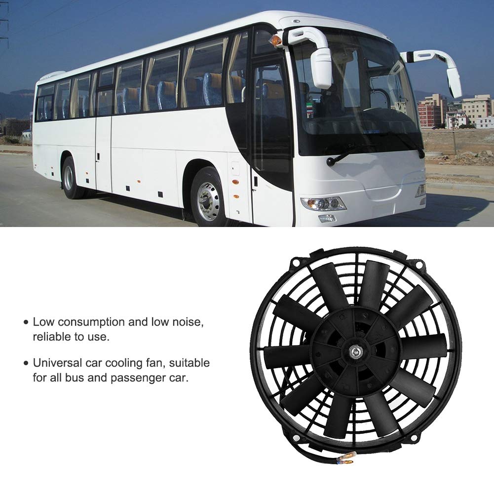 Kühlgebläse Kühler, Fydun 12V 80W 9inch Elektrolüfter Motorlüfter Kühlerlüfter Lüfter Universal Auto Curved Blade Klimaanlage Kondensator Elektrischer Lüfter