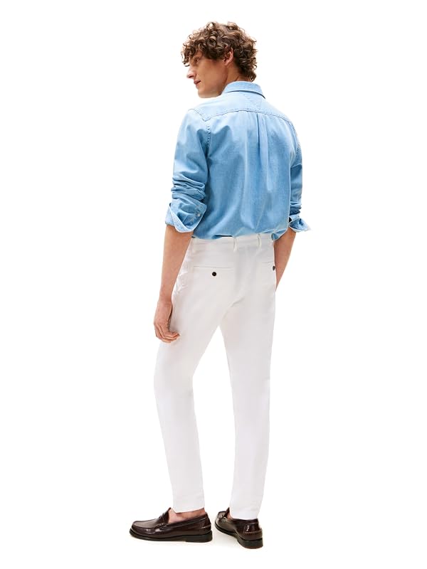 Tommy Hilfiger Men's Chino Pants Stretch Slim-Fit, TH Optic White 32x34 by Tommy Hilfiger - Used condition - Image 4