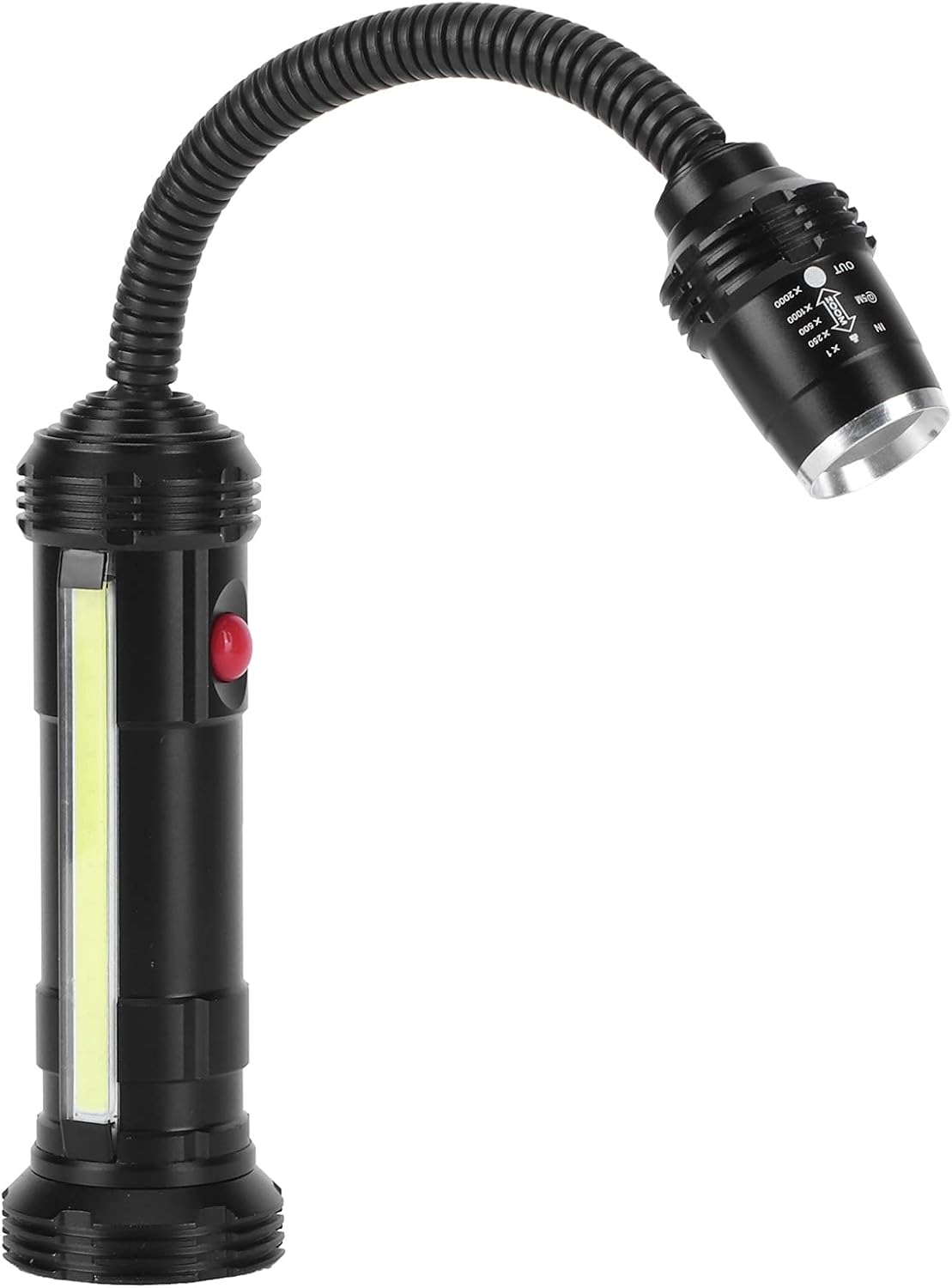 LED Zoom Machine Tool Working Light, Wireless USB Rechargeable Work Lamp, 10W 800LM High Brightness Gooseneck Magnetic Base Light for Lathe CNC Auto Repair