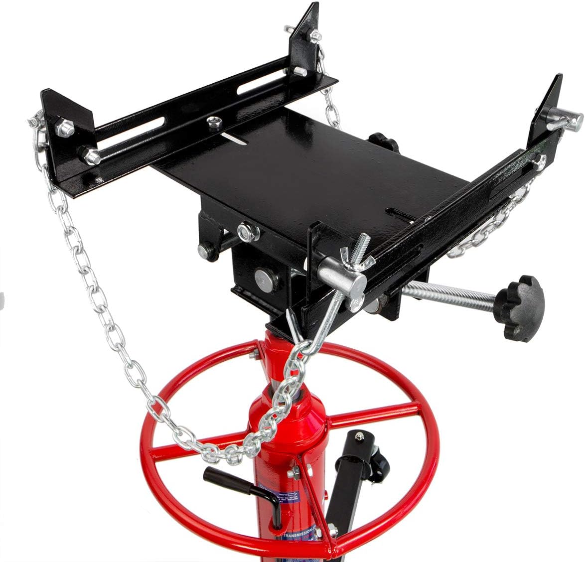 XtremepowerUS Heavy Duty 1/2 Ton Hydraulic Telescopic Transmission Jack 2-Stage Hydraulic Transmission Pump Lift Hoist, Red/Black