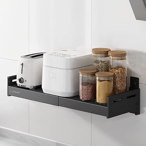 LEMYEF Estante de pared ajustable de acero inoxidable o estante de horno de microondas de grado doméstico con kit de fijación, estante de
