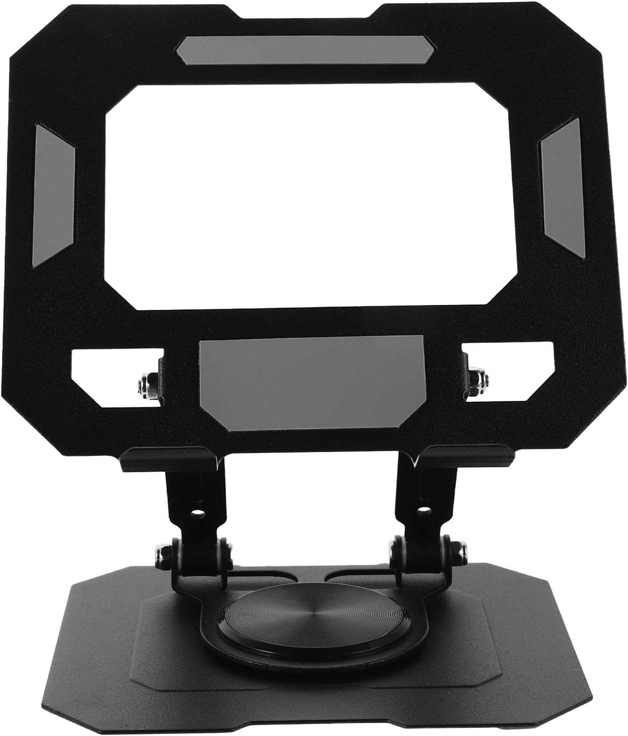 VALICLUD Rotating Foldable Tablet Stand and Mobile Phone Holder with 360° Swivel for Live Streaming and Ventilated Cooling, Portable Black Desk Accessory for Home and Office Use