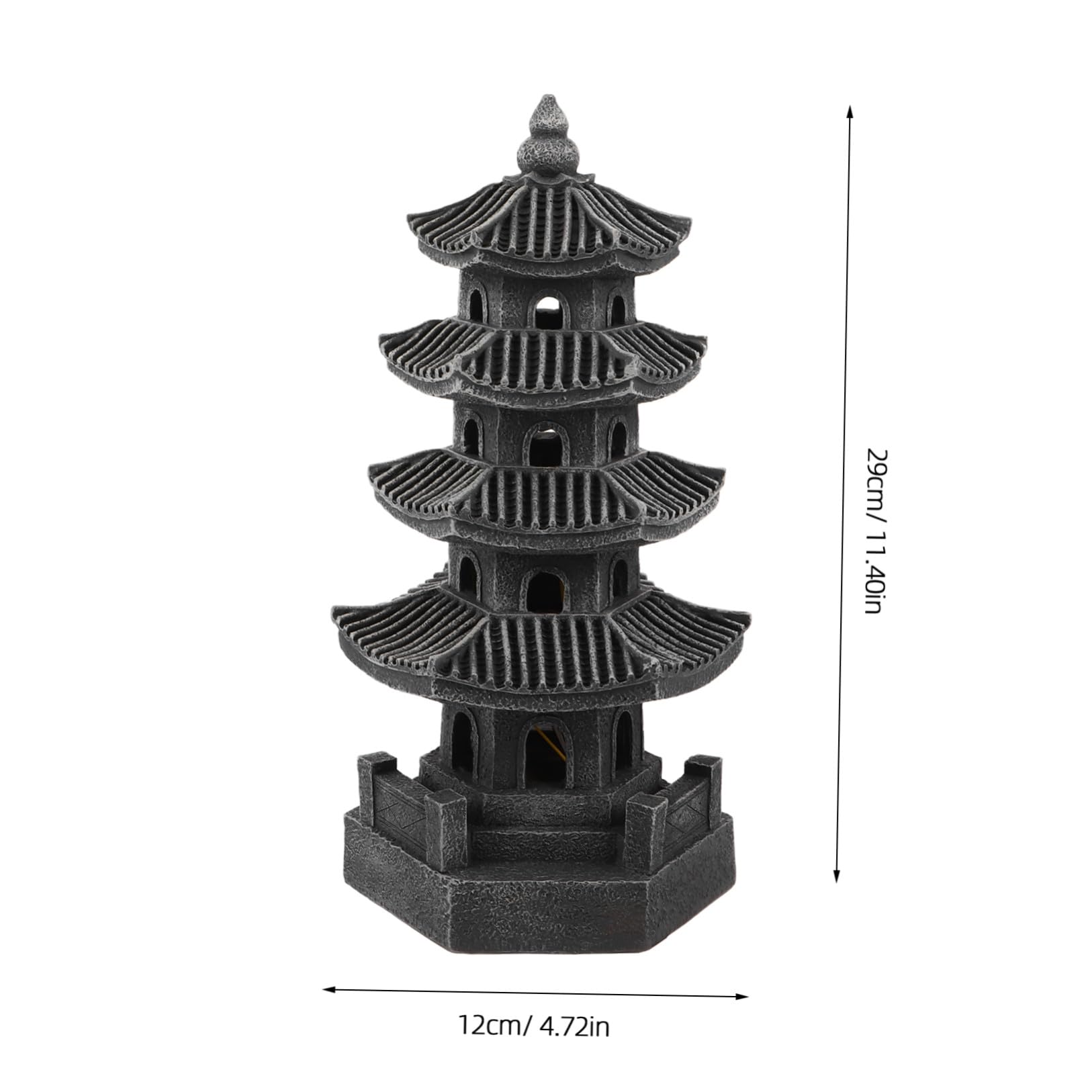 Sosoport Lanterna Solare a Pagoda Giapponese in Resina da Giardino, Decorazione Orientale per Esterni Illuminazione a LED per Vialetti e Patio, Luce Solare da Esterno per Atmosfera Serale