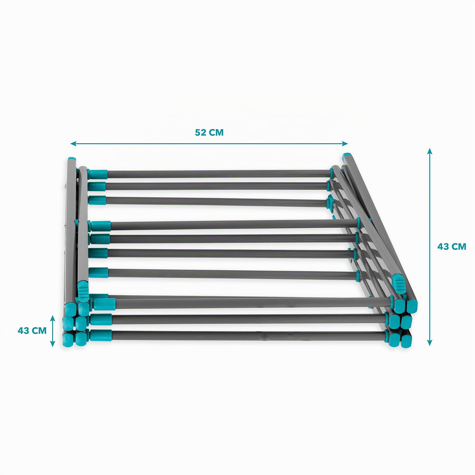 Beldray Wäscheständer Ausziehbar, Wäscheständer Platzsparend mit 3 Ebenen, 7m Trockenlänge & 7kg Belastung, Wäscheständer Klein Zusammenklappbar, 65 x 104cm, Rutschfeste Füße