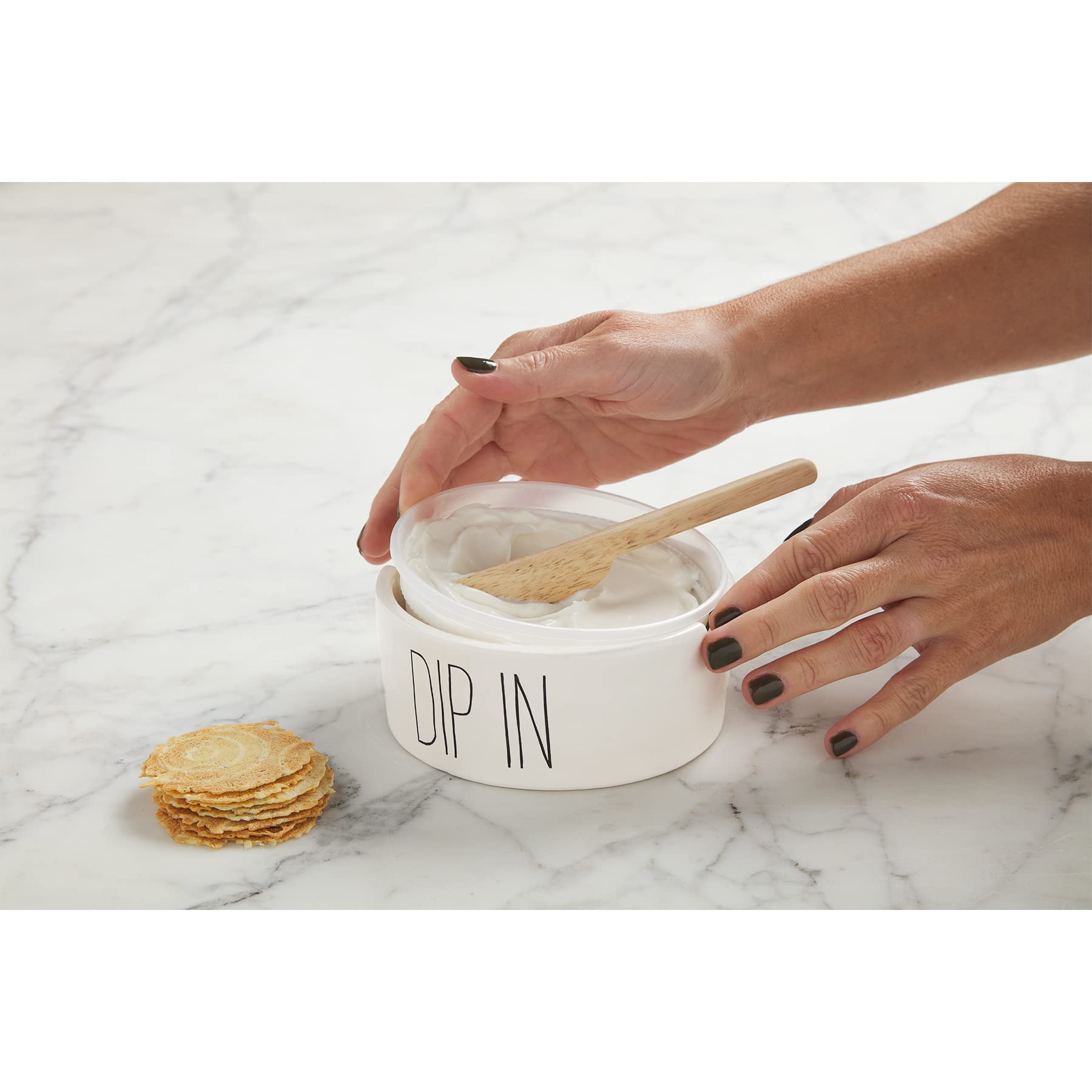 Mud Pie Store Bought Container Dish, White, dip 2