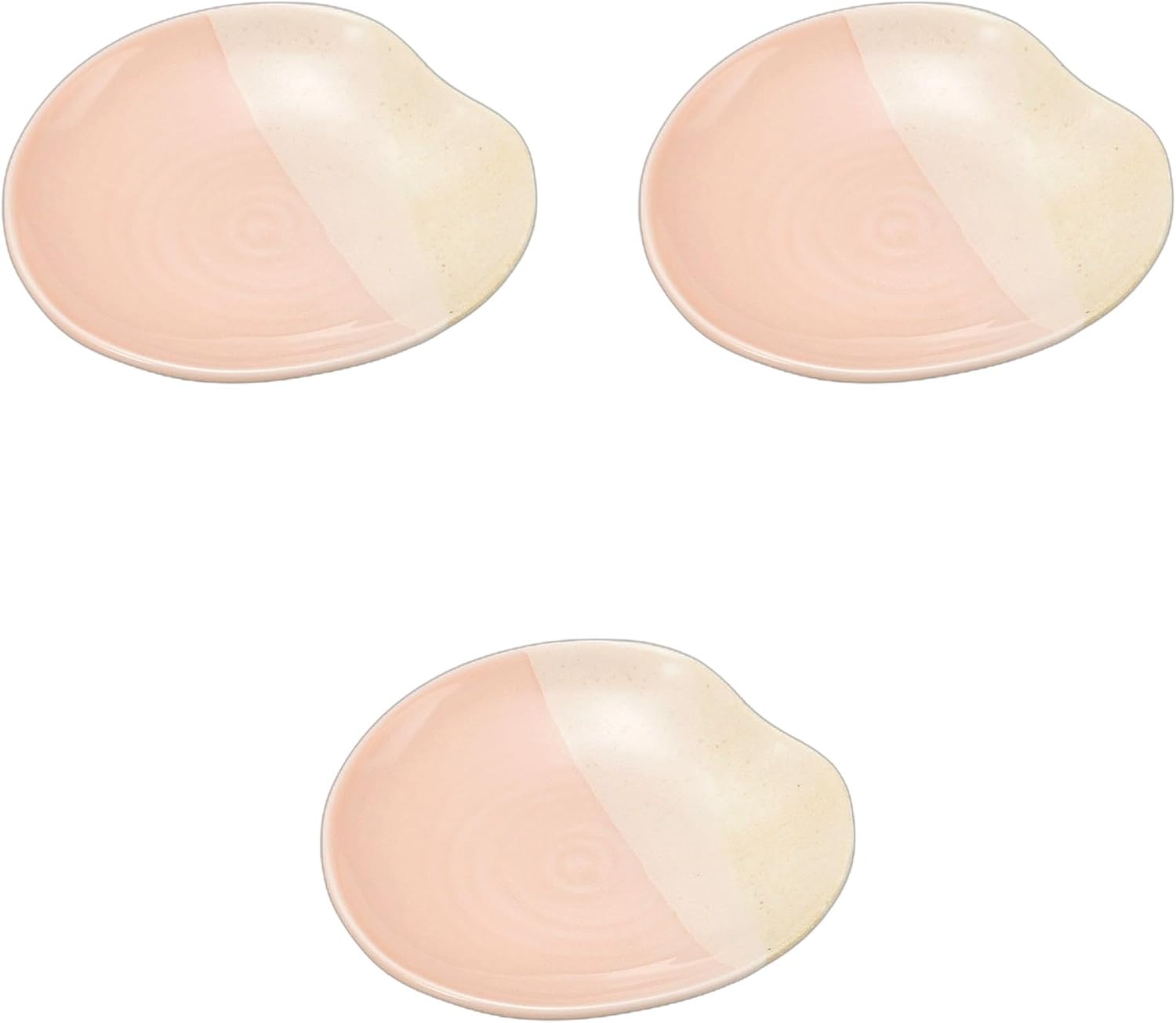 Setomonohonpo 3-Piece Set, Light Pink, 3.9 inches (10 cm) Small Plates, 3.8 x 3.8 x 0.4 inches (9.8 x 9.8 x 1 cm), Small Plates, Porcelain