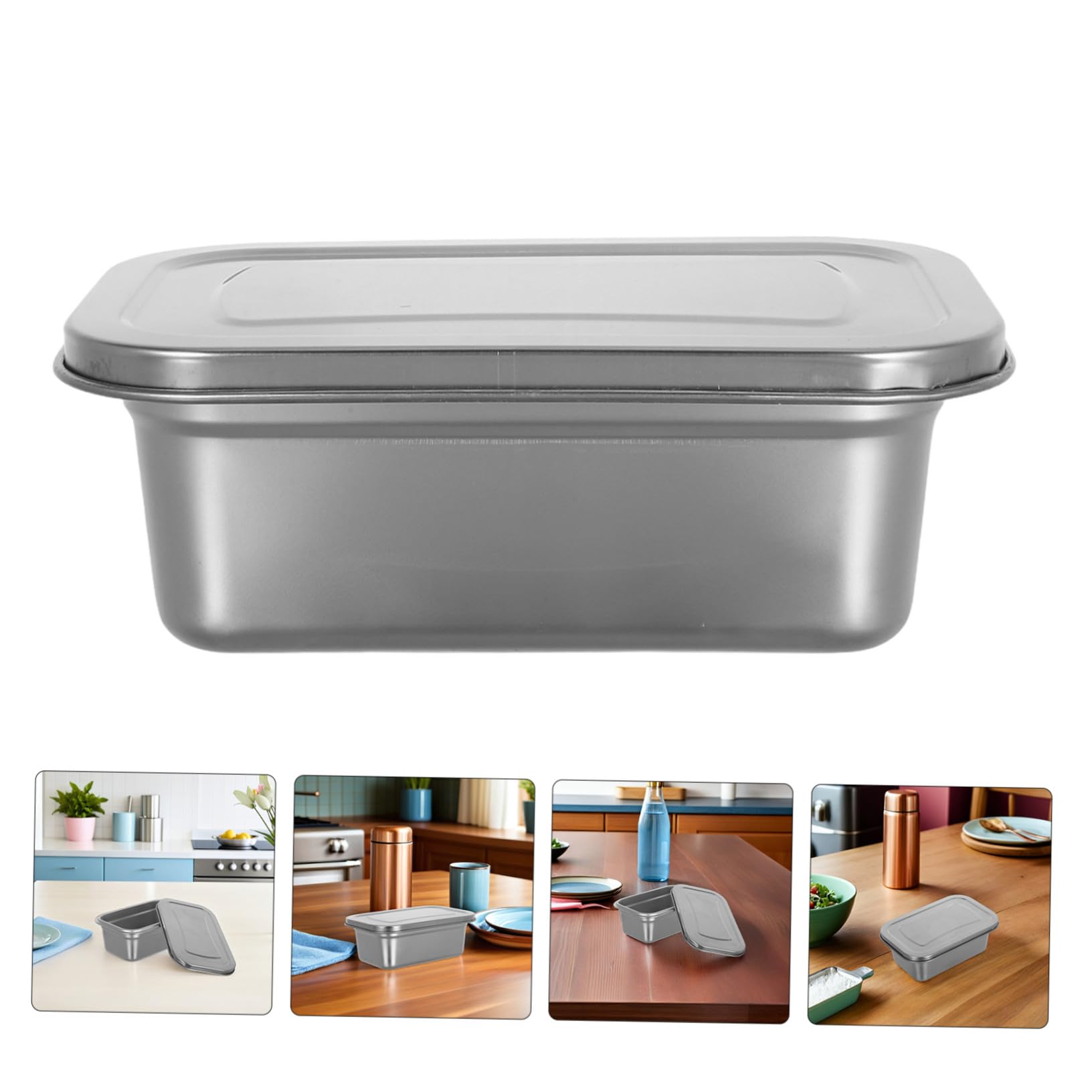Contenitori per Gelato Set da 3 in Acciaio Inossidabile da 1,2 con Coperchio Ermetico per Conservare Dessert e Snack nel Freezer e Frigorifero