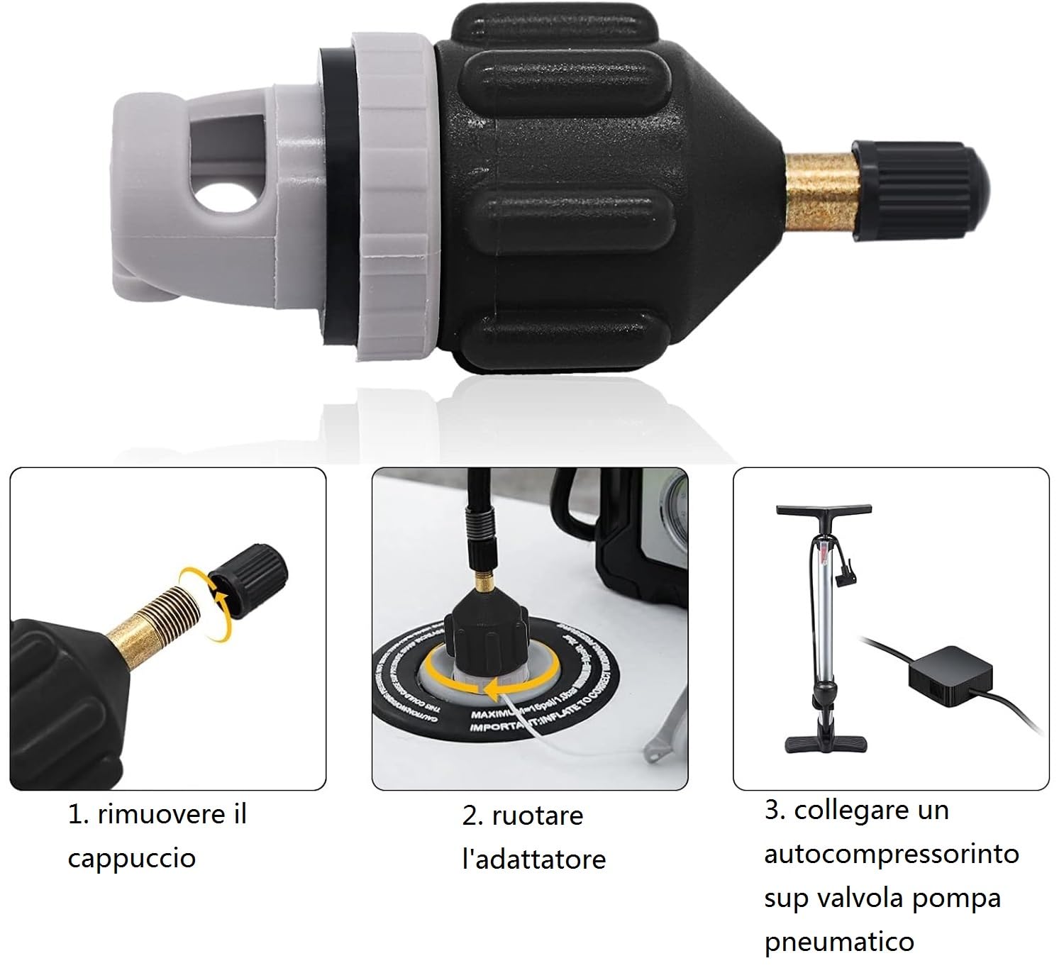 Adapter do pompki nadmuchiwanej do łodzi, adapter pompy SUP, adapter do zaworu powietrza kajak, do łodzi SUP nadmuchiwany kajak stojący deska wiosłowa