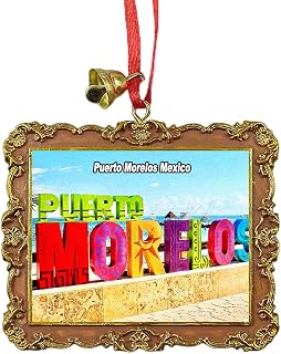 Puerto Morelos Mexico Travel Souvenir Xmas Tree Ornament Hanging Pendant Home Christmas Party Decoration