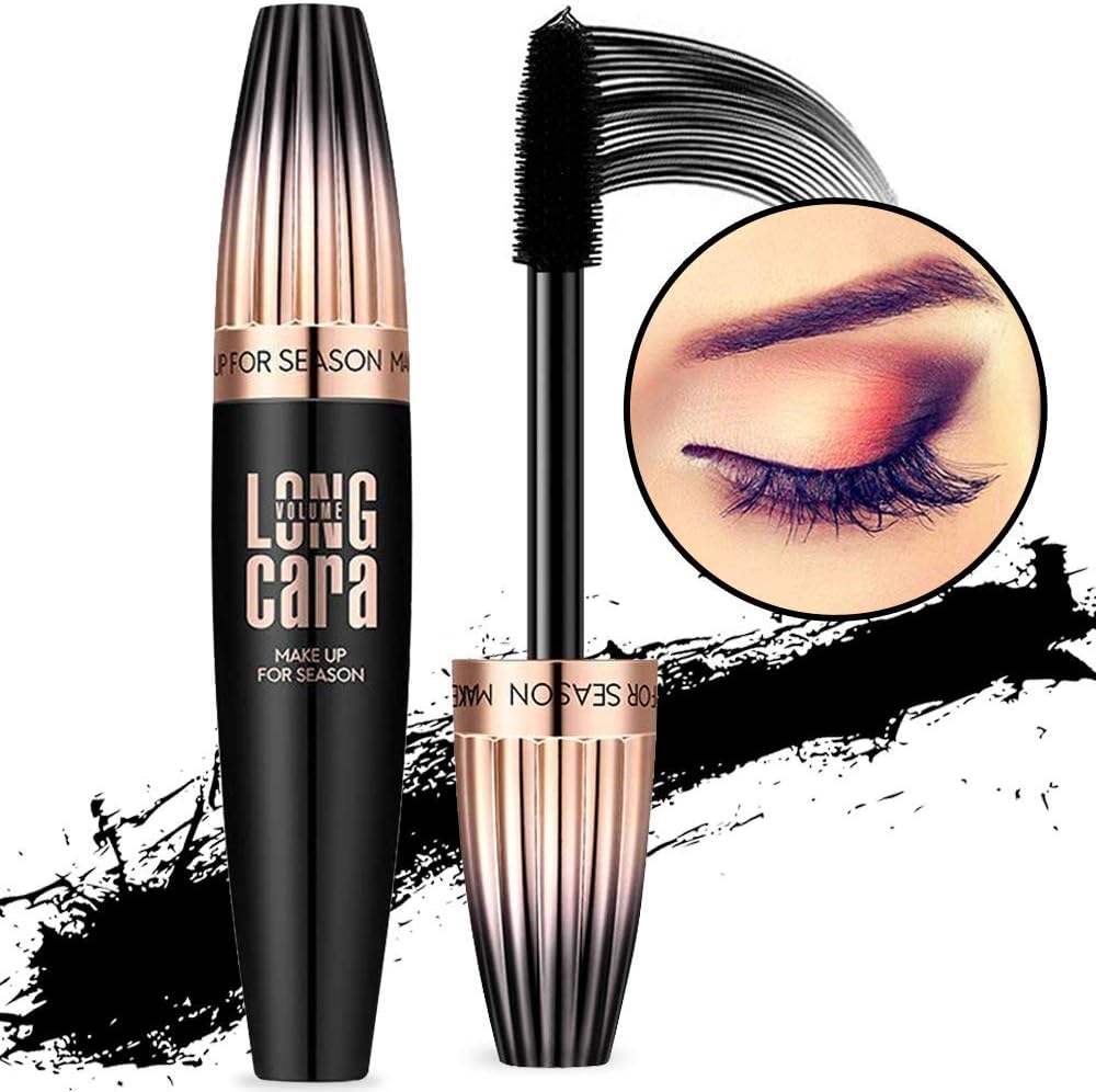 VOTALA 4D Silk Fiber Lash Mascara Makeup, Black ,1 Pack[2019 New Upgraded Formula]