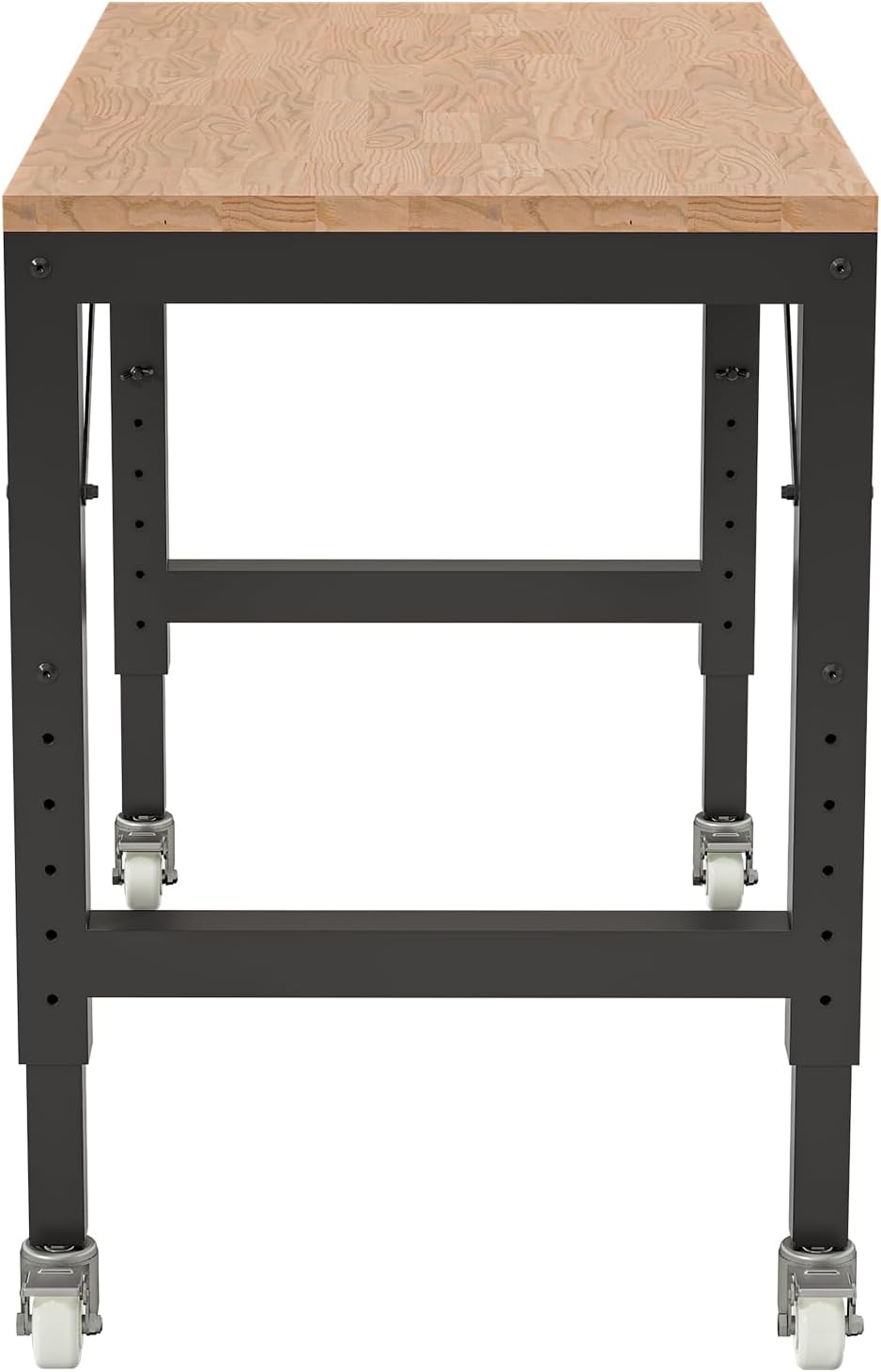 48 Inch Heavy Duty Adjustable Workbench for Garage, Shop Table with Metal Wheels, Work Benches On Wheels, Mobile Workbench, Rolling Tool Bench Workshop Table Professional Mechanic Workbenchs
