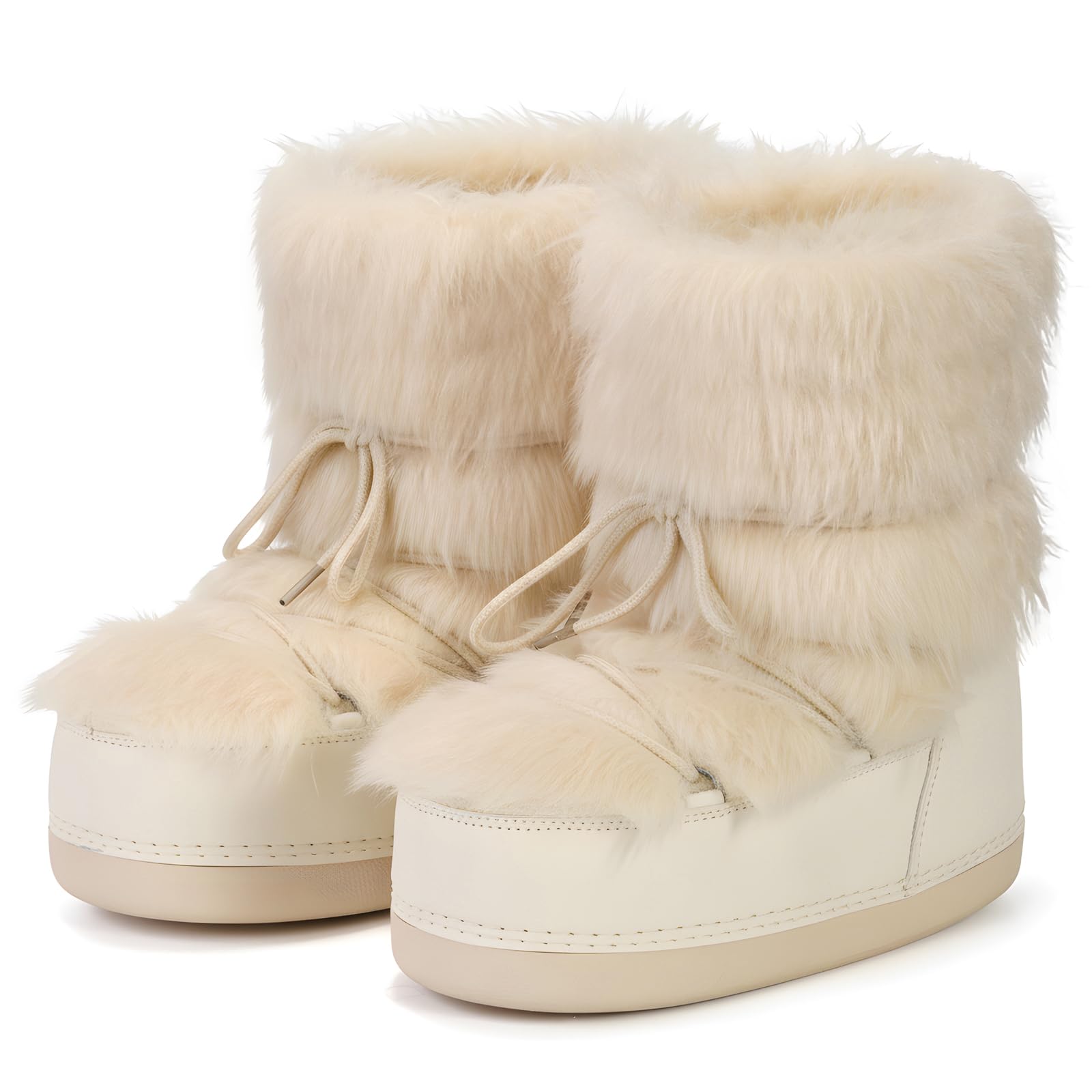 Womens Faux Fur Snow Boots for Women Warm Winter Fluffy Boots Fuzzy Comfortable Shoes
