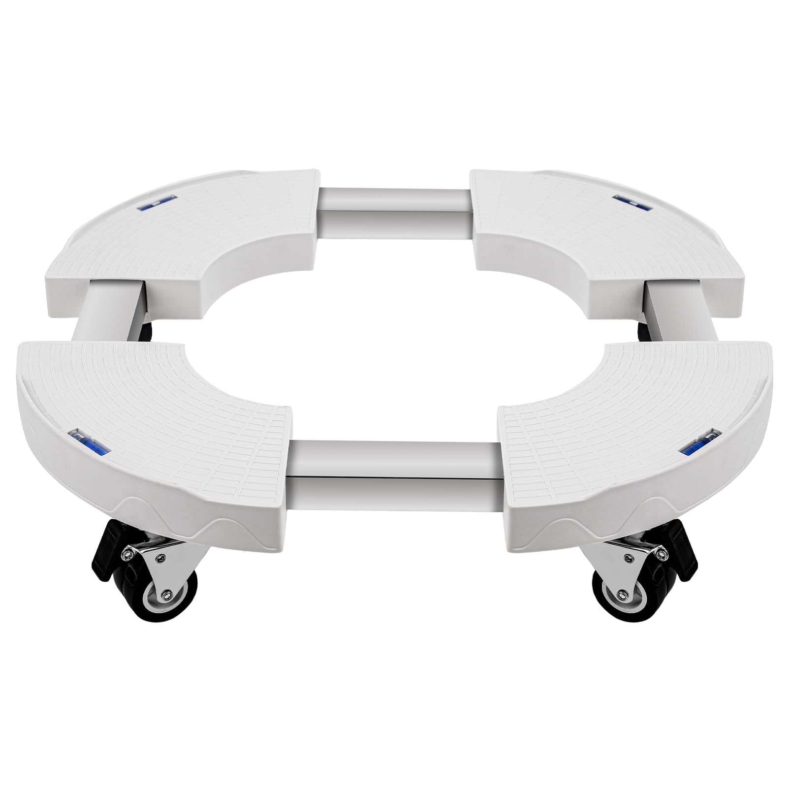 DEWEL Porte Plante a roulettes Réglable 30-50 cm, Support Plantes Interieur et Extérieur, Supports de Pots de Fleurs Charge 200kg, Support de Plante Mobile avec Roues Pivotantes,Blanc
