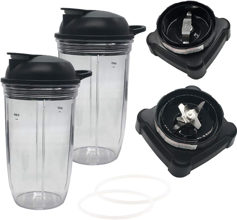 Replacement exractor blade and milling blade with 24oz cup with spout lid parts for Ninja Blender BL700 BL701 1200 Watt Replacement Power Motor base NJ600 /NJ600WN /NJ600C/NJ600CCO/NJ600RC/NJ600WMC
