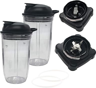 Replacement exractor blade and milling blade with 24oz cup with spout lid parts for Ninja Blender BL700 BL701 1200 Watt Replacement Power Motor base NJ600 /NJ600WN /NJ600C/NJ600CCO/NJ600RC/NJ600WMC