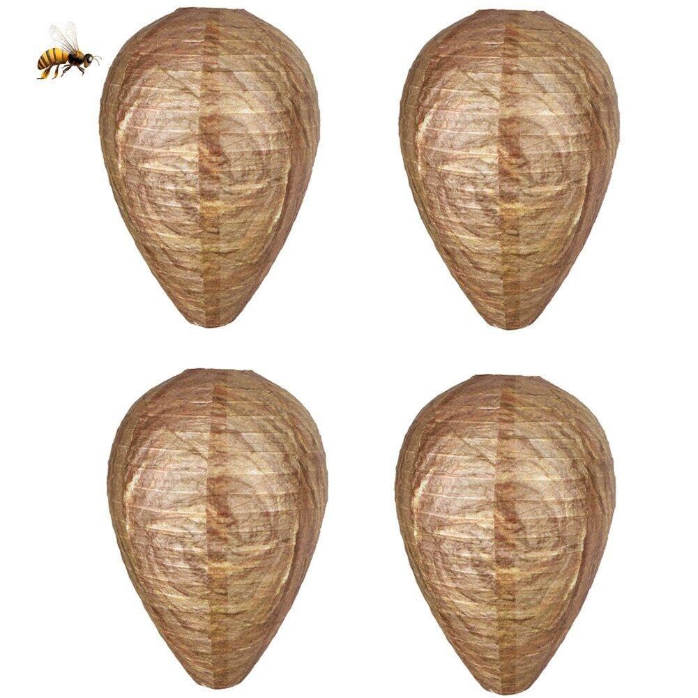 Lot De 4 Mini Lanternes Anti-nuisibles Guêpes/frelons - Imitation Nid, étanche, Pour Jardin Et Maison