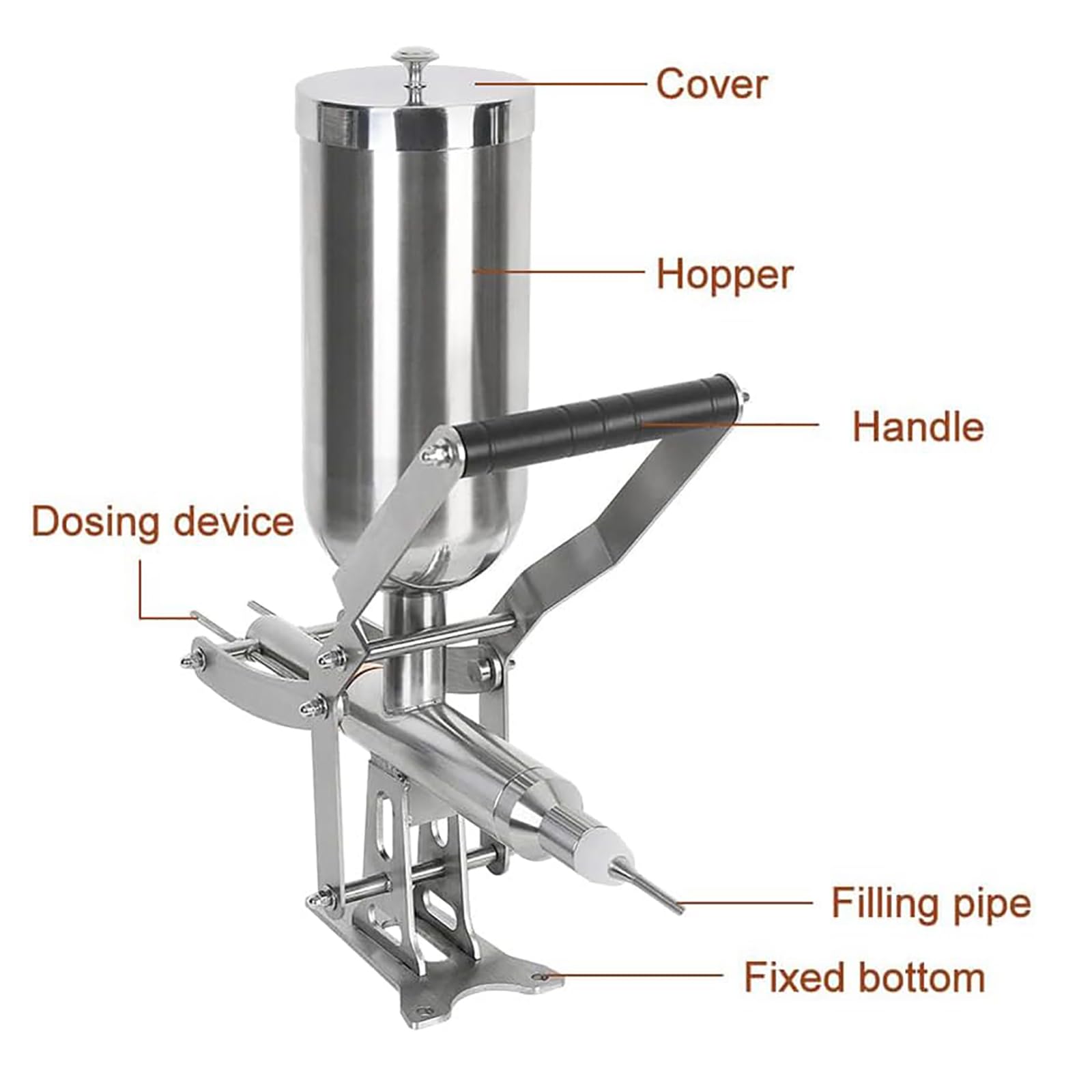 Machine À Churros Professionnelle, Grande Capacité De 4,5 L, Diamètre du Noyau D'injection : 6 Mm Et Longueur : 3 Cm, Robuste Et Résistante À La Rouille, pour Salons De Thé, Pâtisseries