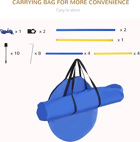 Miniatura 7 de PawHut Kit de curso de entrenamiento de agilidad para perros de obstáculos de 4 piezas Equipo competitivo para patio trasero - azul/amarillo