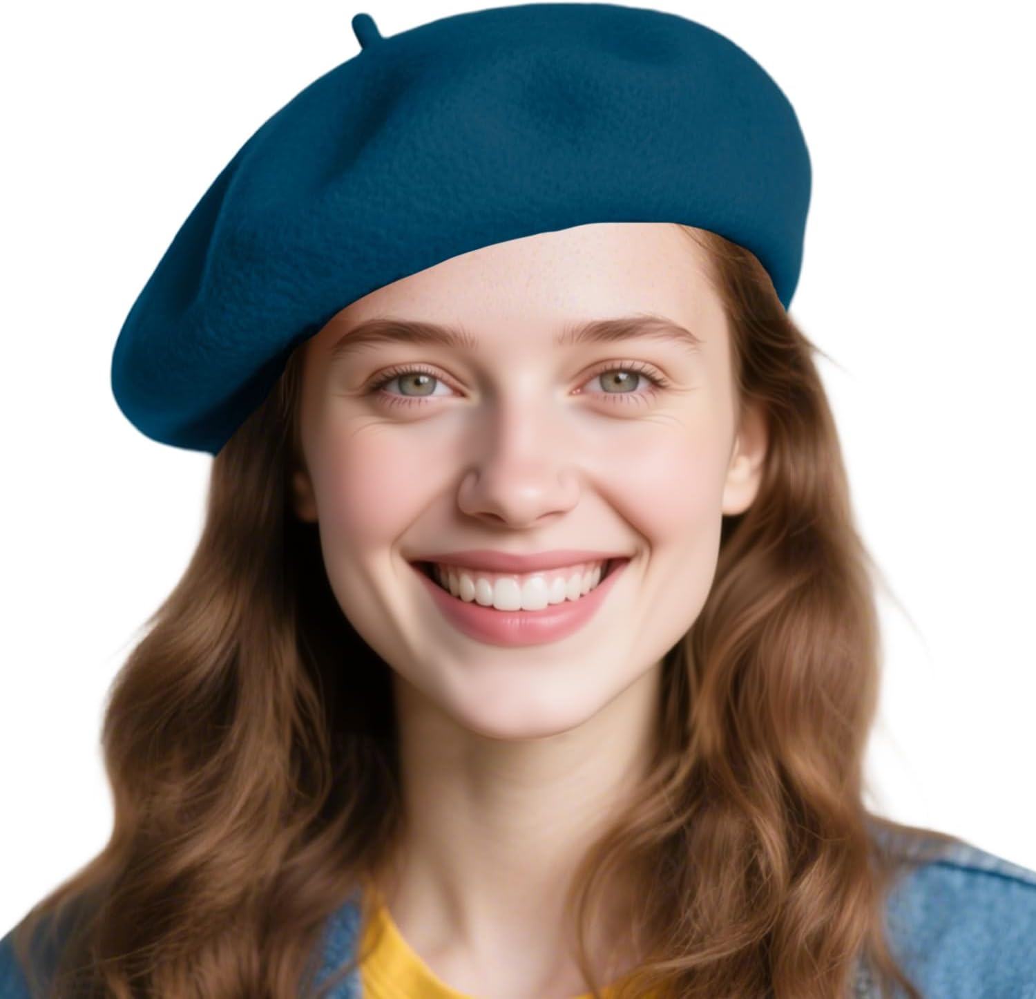 Wool Beret Hats,French Breathable Solid Color Artist Painter Beanie Beret Hat for Women Men All Seasons