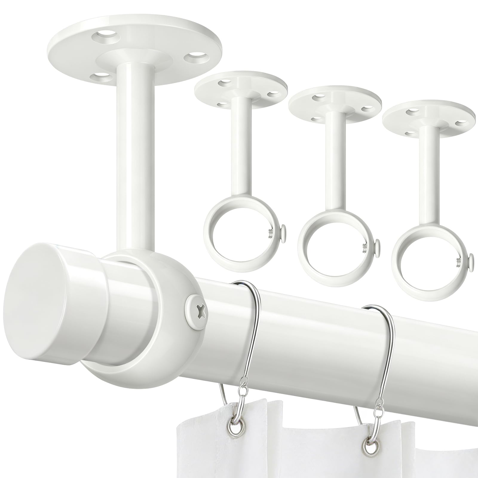 Ceiling Curtain Rod Brackets - Heavy Duty & Secure -10