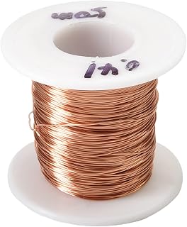 Heyiarbeit 24 AWG Magnet Wire Enameled Copper Wire Enameled Magnet Winding Wire 164 ft 155 Celsius Magnetic Coil for Speaker Coil Electronics Winding Wire 1Pcs