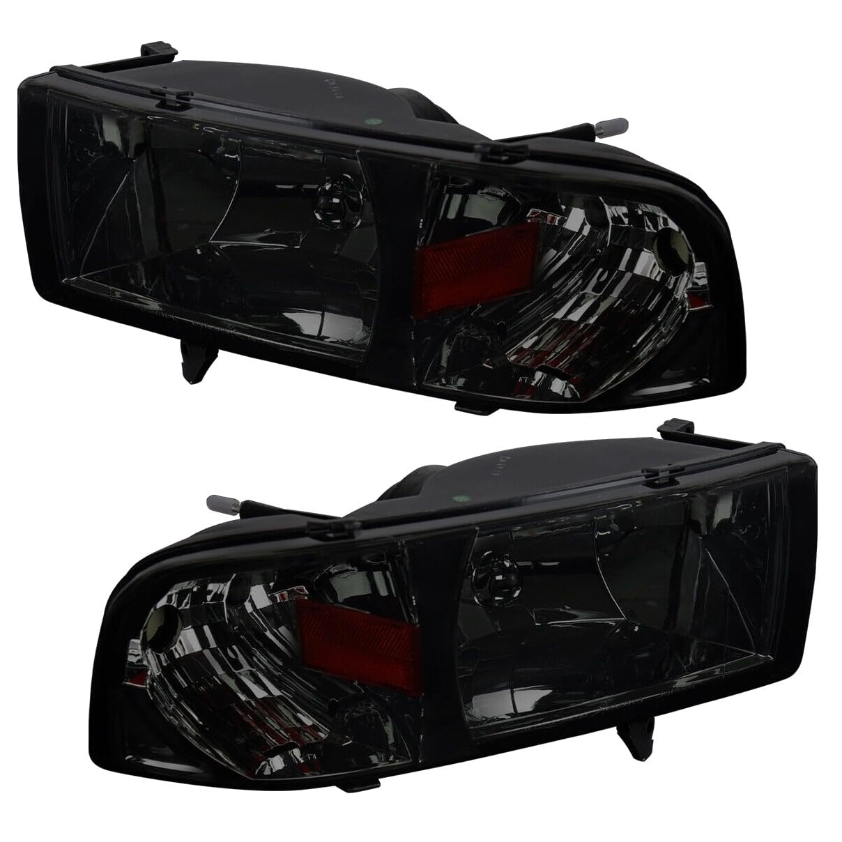 BoFengHD Smoke Headlights Lamps Pair Left+Right Heavy Duty ABS Plastic Housing/Polycarbonate Lens for Dodge for Ram 1500 Base 94-96 & Laramie//WS 97-01 for Ram 2500/3500 Base 94-02