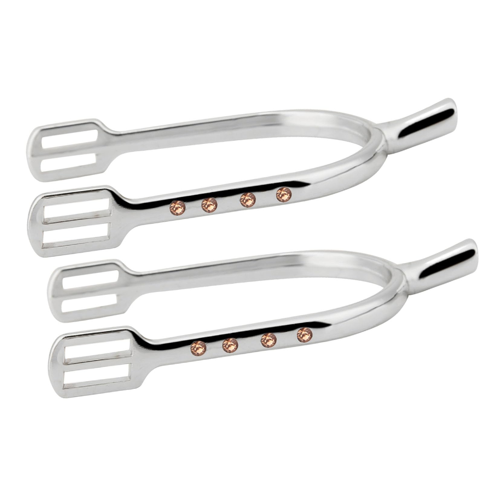 ACAGALA Young Girl Chrome Plated Spurs Women's Chrome Brass Zinc Alloy Narrow Spurs (Silver and White)