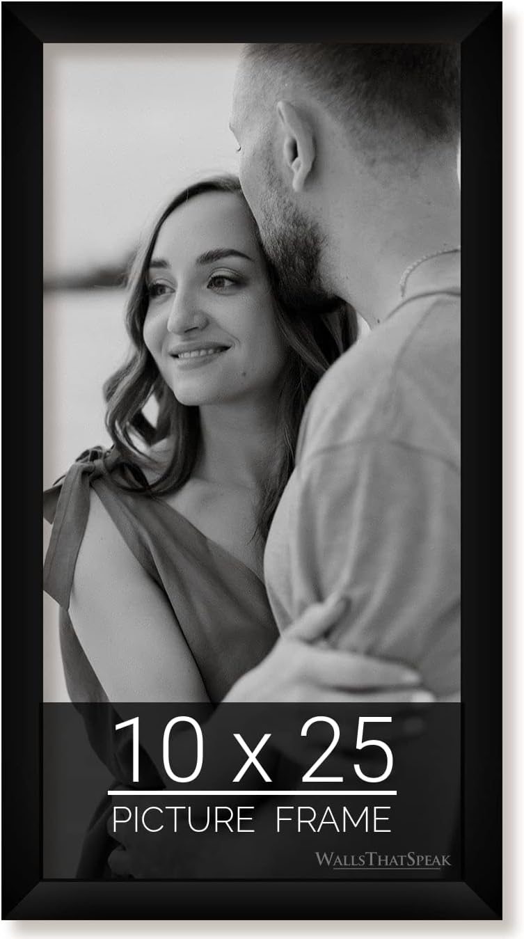 wallsthatspeak 10x25 Black Picture Frame for Puzzles Posters Photos or Artwork