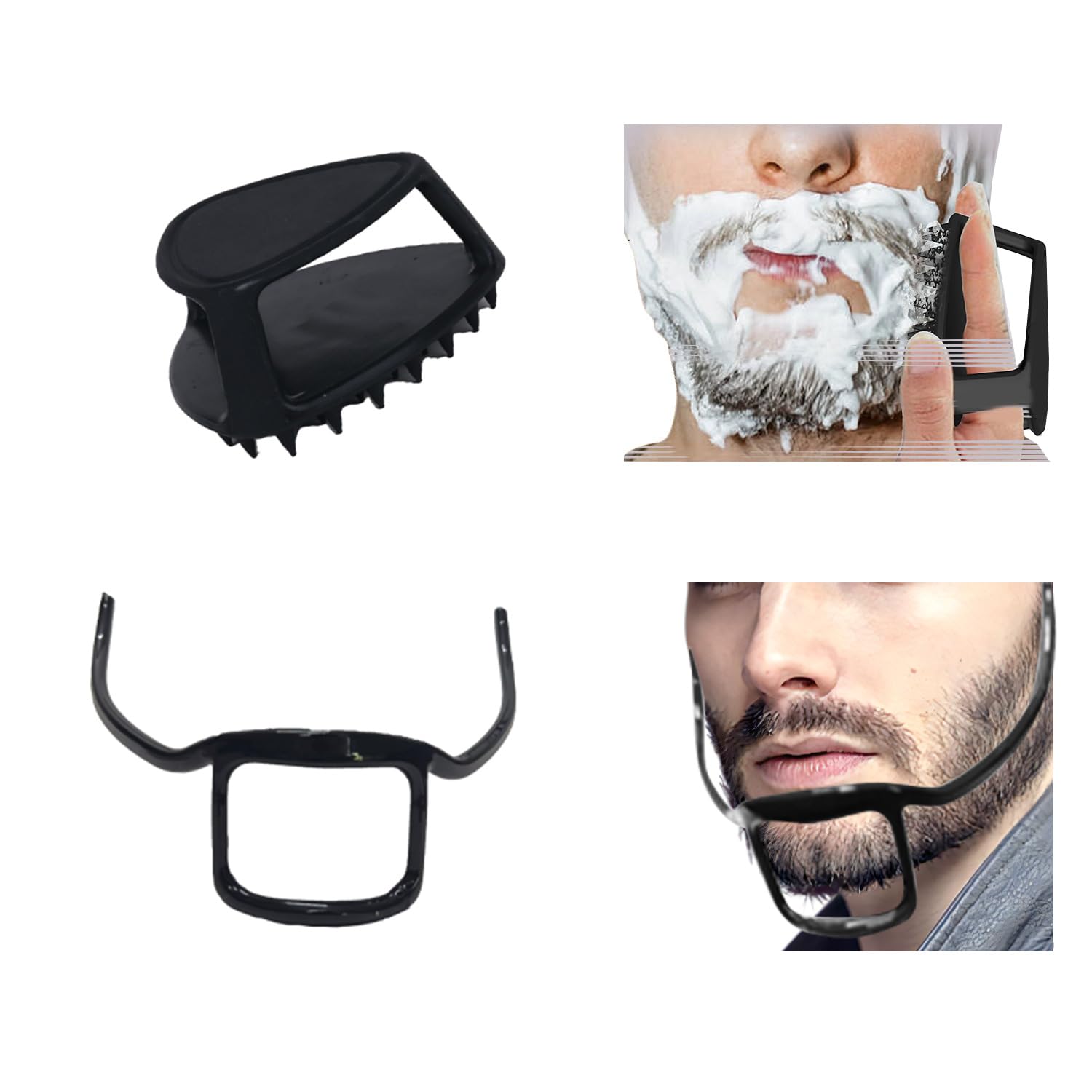 Adjustable Beard Shaper and Beard Brush, Portable Beard Kit for Men, Beard and Hair comb, Beard straightener, Black