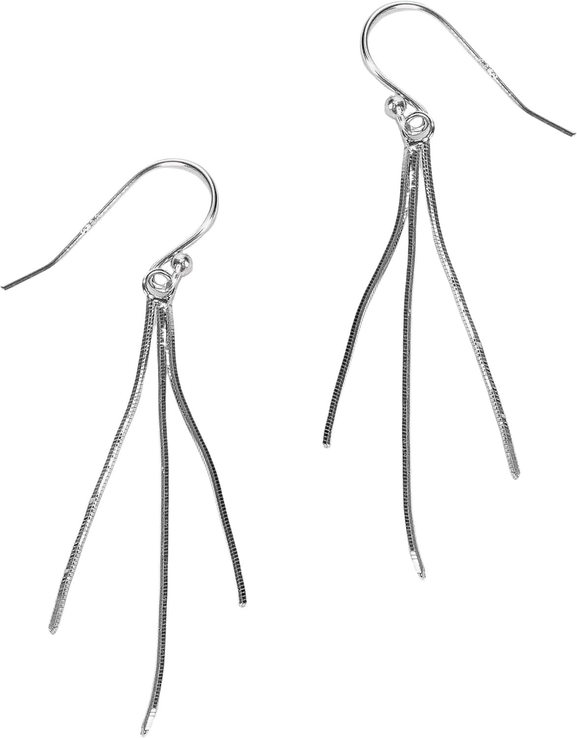 Snake Chain Tassel Dangle Earrings in Silver, Gold, or Rose Gold (Sterling Silver)