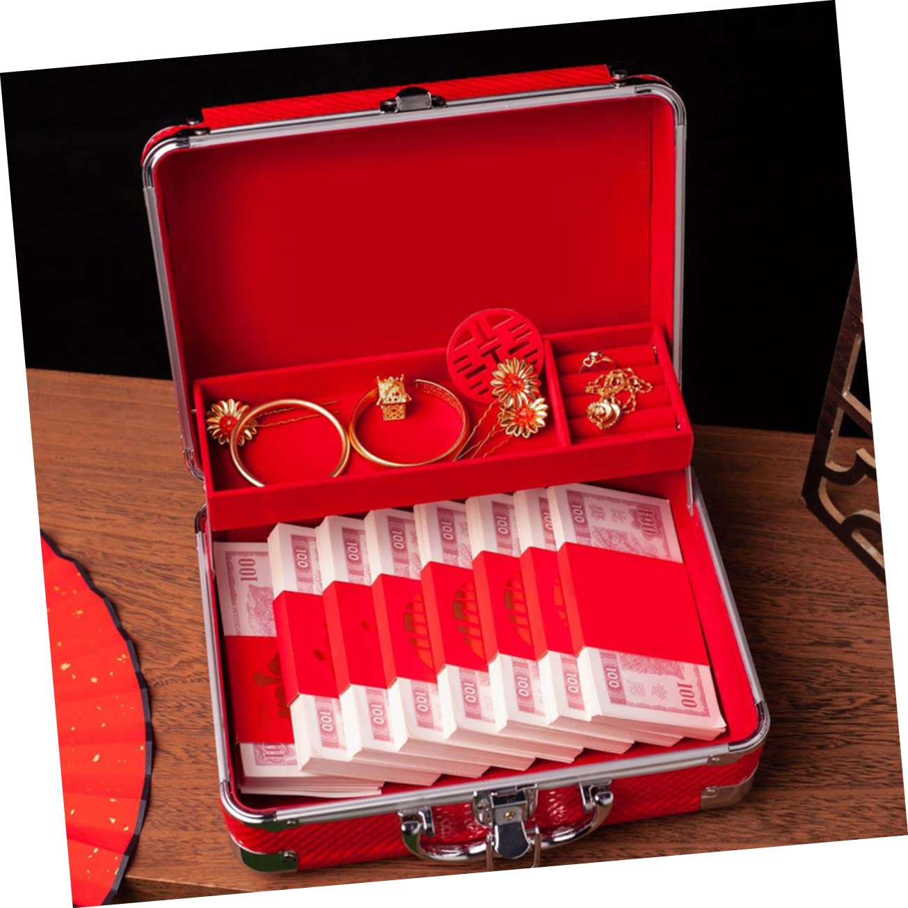 Caja De Joyería Vintage Para Bodas Estuche De Almacenamiento De Joyas Cerradura De Código Caja De Para Collares Pulseras y Pendientes