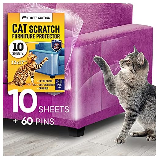 Heavy Duty Cat Scratch Deterrent Furniture Protectors for Sofa, Doors, Clear Couch Protectors from Cats Scratching, Anti Cat Scratch Tape Guards, Cat Couch Corner Protectors, Pet No Scratch Protectors