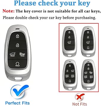 MILD EAST For Hyundai Key fob Cover 5 Button with Keychain(Gold/Black)