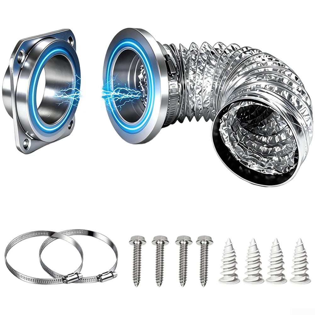Kit magnético de acero inoxidable para conectar la ventilación de secadora sin herramientas