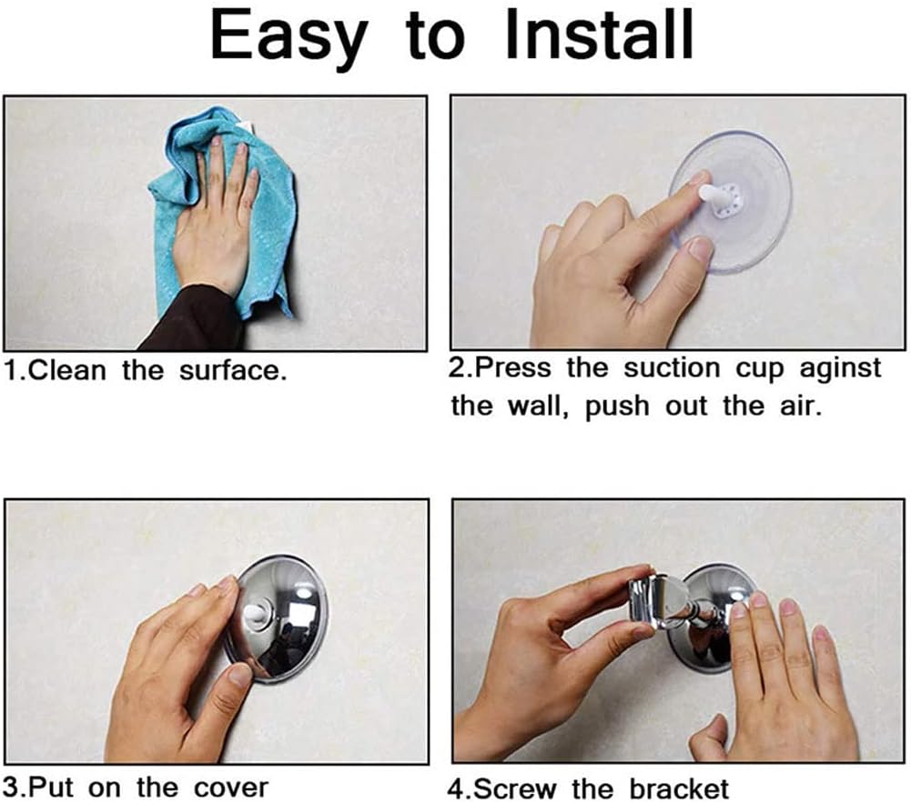 Shower Holder Chromeplate ABS Suction Cup No Drill Removeable Bracket