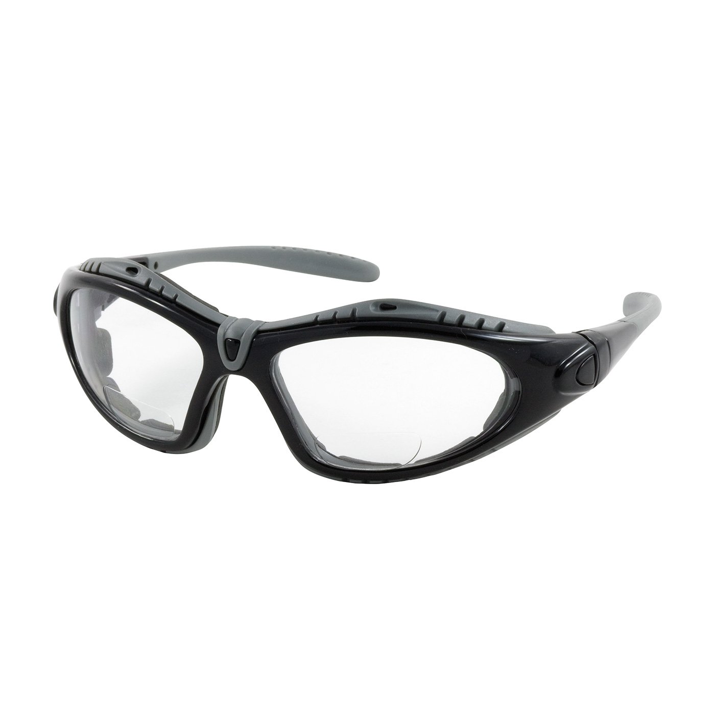 Fuselage Reader 250-51-0025 Full Frame Safety Readers with Black Frame, Foam Padding, Clear Lens and Anti-Scratch/Fog Less Coating, +2.50 Diopter, Large
