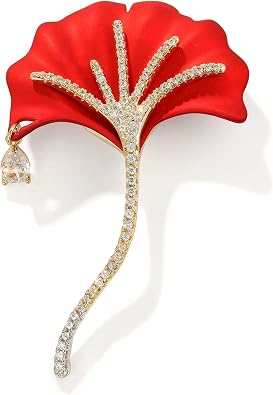 Red Rose Flower Brooches and Pins for Women Fashion Designer