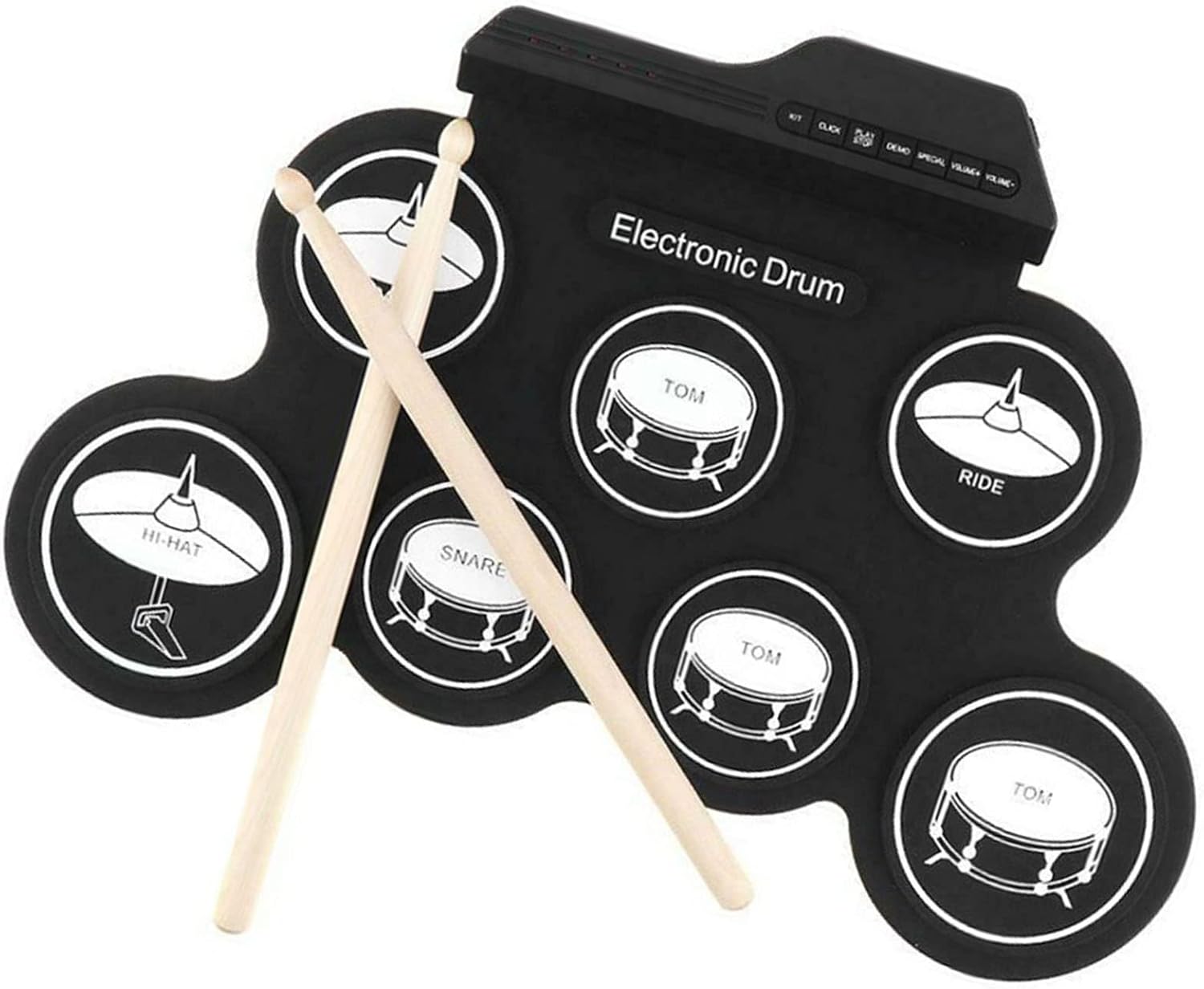 Electronic Drum Set with 7 Pads Portable USB Roll Up Drum