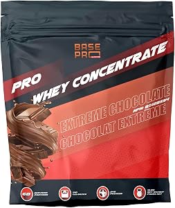 Pro Whey Concentrate – Extreme Chocolate | Base Pro Nutrition® | Whey Concentrate Protein Powder, 24 Grams of Protein Per Scoop, 68 Servings Per Pouch | 5 LB