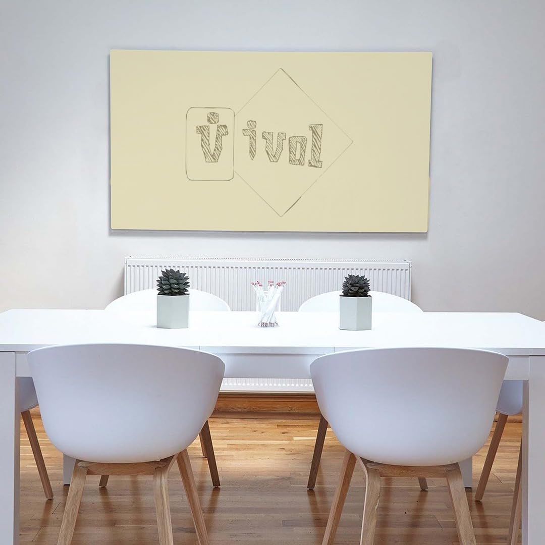Ivol Eco magnetyczna tablica suchościeralna, bez ramki, bez krawędzi, tablica magnetyczna, 3 rozmiary, magnetyczna i do pisania (taupe, 60 x 90 cm)