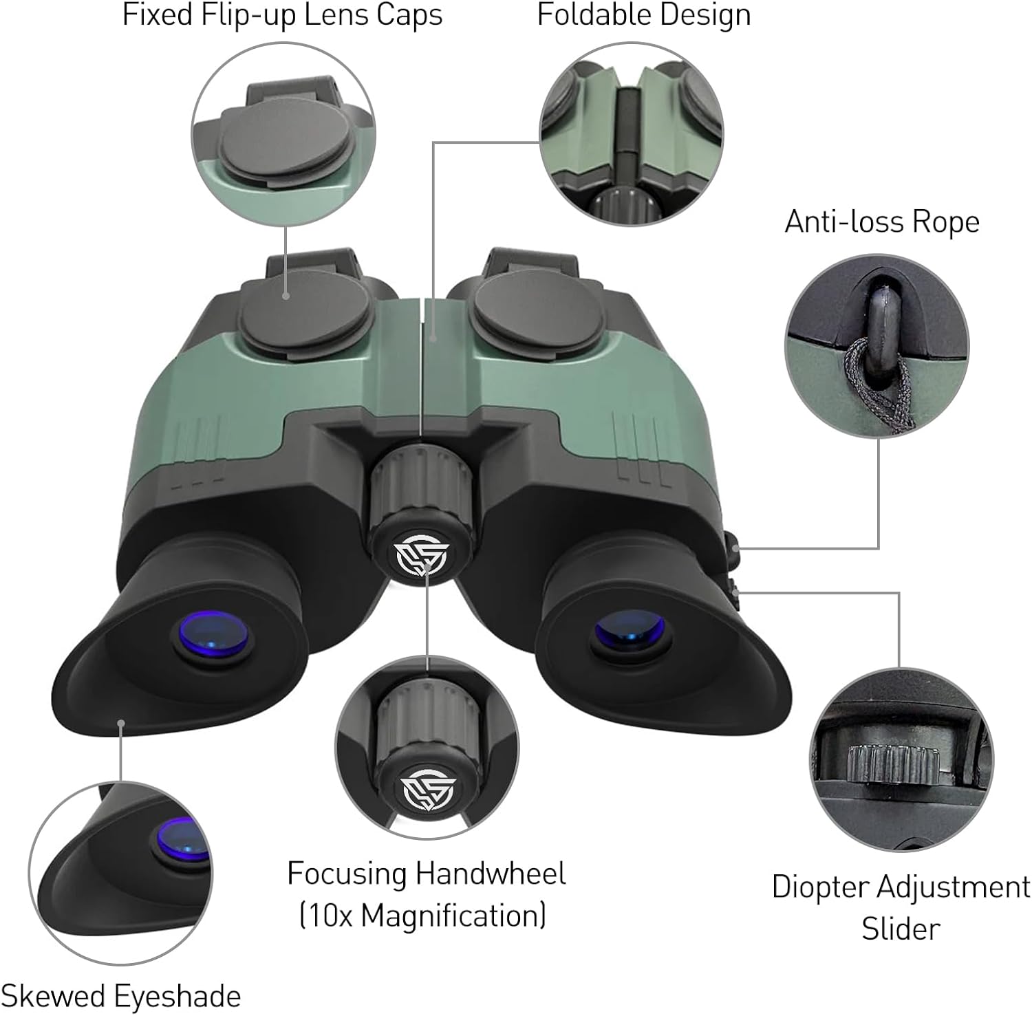 10x21 Binoculars for Adults, Compact BaK-4 Prism Binoculars with Large View, Classic Binocular for Bird Watching Hunting Travel Cruise Ship Hiking Sports Concert, Lightweight